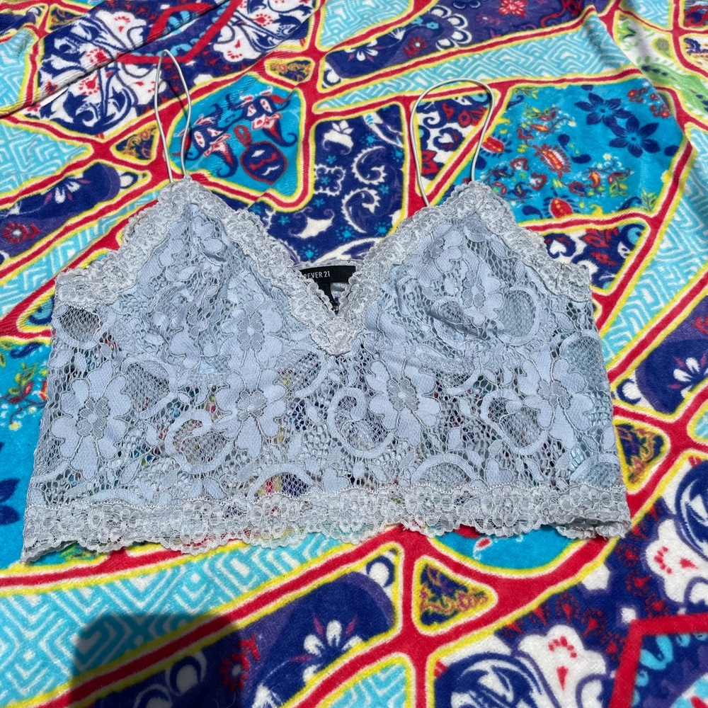 Lace crop top.